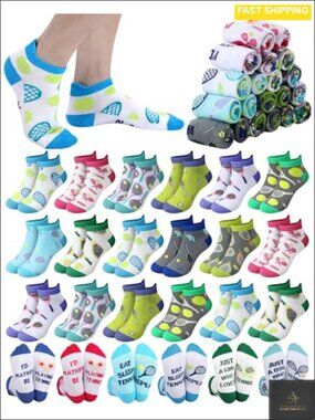 20 Pairs Tennis Socks Polyester Cotton Ankle Pull Tab